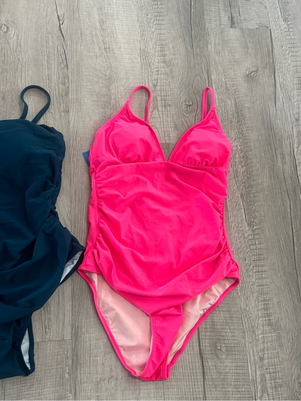 Cupshe Neon Pink & Navy One-Piece Swimsuits - Picture 2 of 7